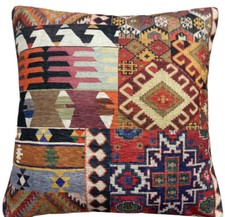 Kilim Cushion Cover Printed Oriental Pattern Fabric 16-24”