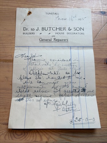1925 billhead butcher - -,