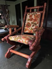 Antique Stick & Ball Spindle Rocking Rocker Chair Childs Spring Victorian 24”