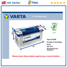 EFB Car Battery N95 Varta 019