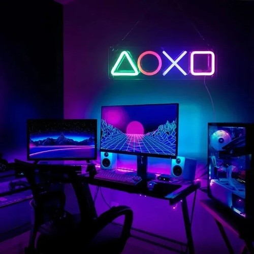 Neon game icon led sign - sign, wall