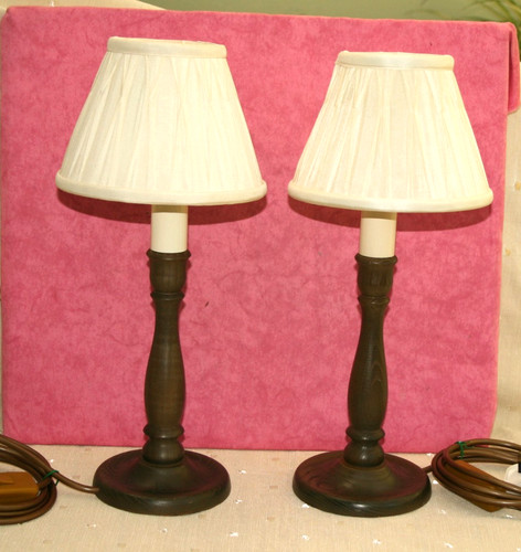 Pair laura ashley wooden lamps - pair,