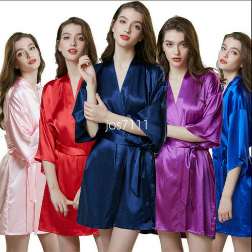 Silk satin robe wedding - silk,