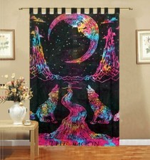 Indian Crying Moon Mandala Curtains Hippie Wall Drapes Bohemian Door Window Deco