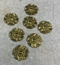 7 vintage brass tudor rose