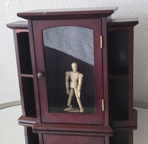 Vtg small dark cherry - vtg, wood