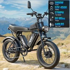 YVY 20" Fat Tire Electric Bike 15.6Ah/20Ah/40Ah Commuting Off-Road EBike 37MPH