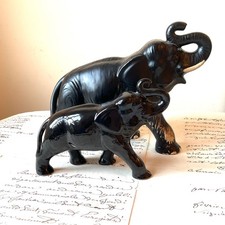 Two Black Elephant Ornaments |