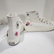 Converse High Top Platform Sneakers Embroidered Women Size 10