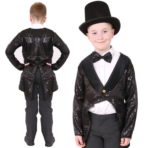 Childs black sequin - sequin, tailcoat