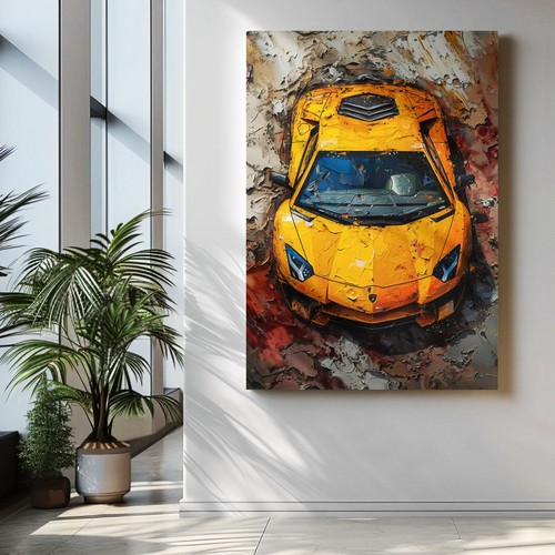 Yellow lamborghini aventador - lamborghini,