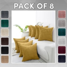 Velvet Cushions Filled Pack of 8 Large Decorative Sofa Throw Cushion with Covers