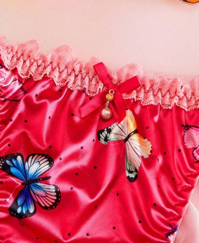 Satin butterfly frilly bikini - frilly,