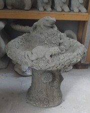 🐸 FROG BIRD BATH 🐸 SOLID CONCRETE GARDEN ORNAMENT