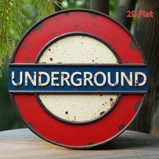 LONDON UNDERGROUND Metal Plaque Mancave Shed Garage Retro Sign - Great Gift