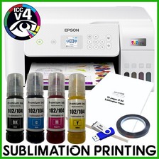 Sublimation Bundle: Epson Tank ET-2876 Printer + non-oem Ink, ICC & Paper