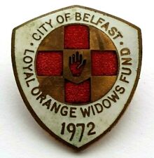 Belfast Loyal Orange Widows Fund 1972 Vintage Enamel Pin badge 