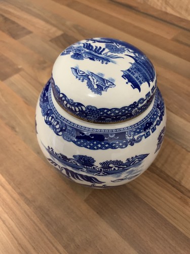 Ringtons tea caddy blue - caddy, white