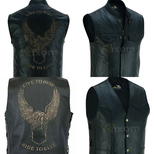 Bikers leather waistcoat - bikers, men
