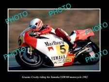 8x6 HISTORIC PHOTO OF MOTORCYCLE GREAT GRAEME CROSBY ON HIS YAMAHA YZR500 1982