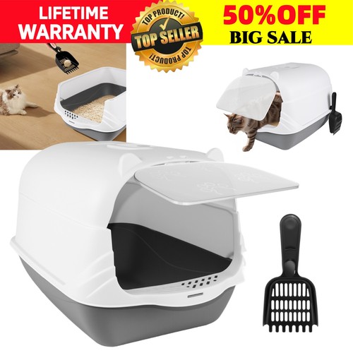 Large hooded cat litter tray - cat,