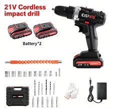 21V Cordless Hammer Drill Set Electric Impact Driver Screwdriver + 2 Battery UK