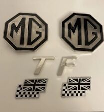 MG TF badge set front or rear large MG Badge rare 70mm TF & 2 chequerred flags