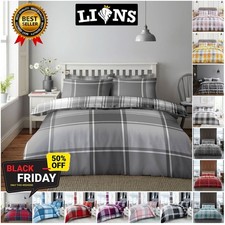 Reversible Duvet Quilt Cover Bedding Set With Pillowcase Single Double King Size