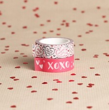 Valentines Love Hearts & XOXO Washi Tape, Pack of 2