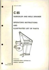 Ransomes C85 Subsoiler & Mole Drainer Operators Manual and Parts List - C 85