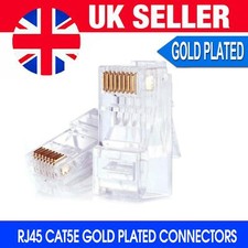 CAT5 5e RJ45 Connector Ethernet Network LAN Cable End Crimp Patch Plug Coupler