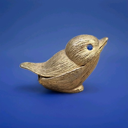 Vintage gold bird trinket - bird,