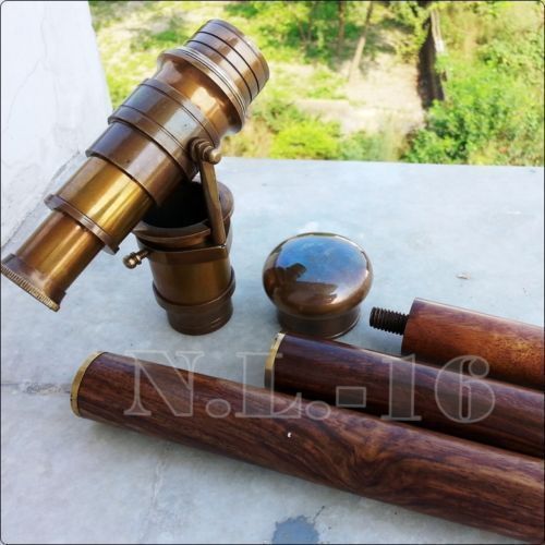 Vintage brass telescope handle - brass,