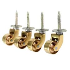 4 X Solid Brass Swivel Castor