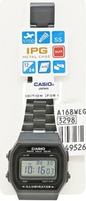 BRAND NEW Casio A168WEGC-3DF Classic Digital Watch Stainless Steel Retro BLACK