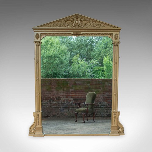 Very large antique overmantel - large,