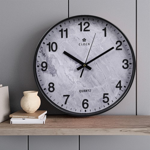 30cm marble wall clock silent - 30cm,