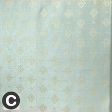 Luxury Duck Egg Blue Aqua Gold Diamond Geometric Lined Pencil Pleat Curtain Pair