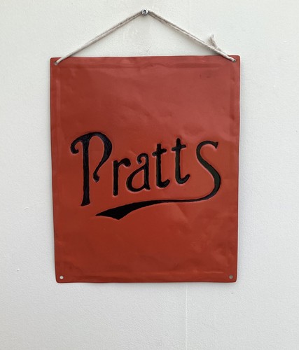 Pratts petrol can sign - -, made