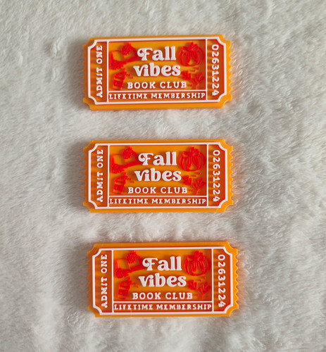 Fall vibes book ticket - ticket, 3d