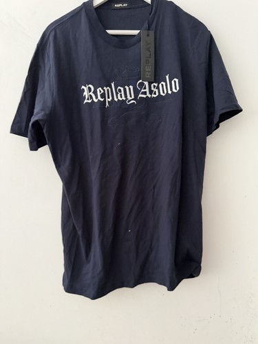 Replay men navy logo - navy,