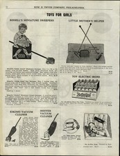 1929 PAPER AD Toy Betsy Ross Electric Sad Irons Store Display Hoover Chime Pull