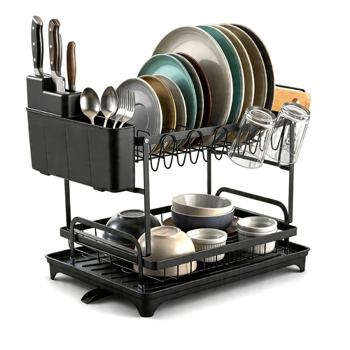 Tier dish drainer rack with - 2,