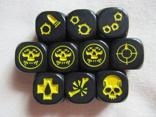 Necromunda black yellow dice - &,