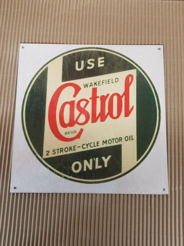 Castrol metal sign - castrol, 12"