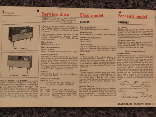 Ferranti model srg1073 - ferranti,