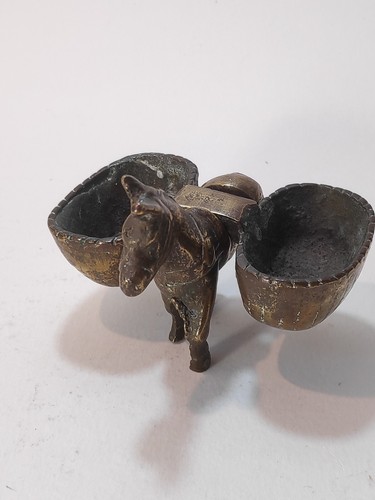 Vintage brass donkey with - donkey,