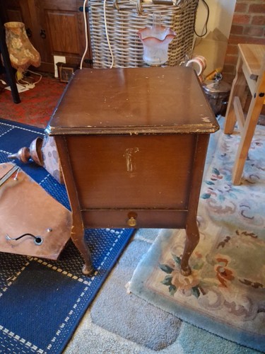 Vintage lined lidded wooden - vintage,