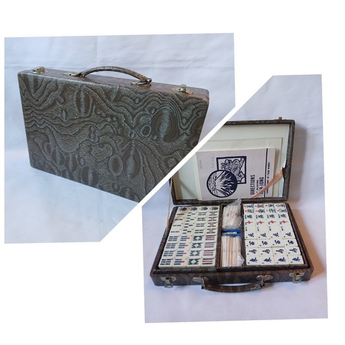 Mahjong set 144 bamboo back - mahjong,