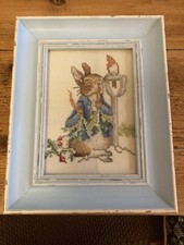 Peter Rabbit framed Cross Stitch picture finished